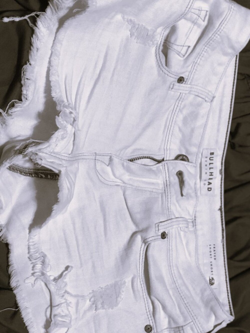 Bullhead Denim PacSun Denim White Distressed Jean Shorts Size 3